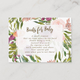 bokar för baby-begärandekort för gröna blommigtar tilläggskort