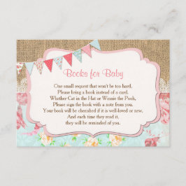 Bokar för baby, begärandepost för blommigt-bok-bro inbjudningar