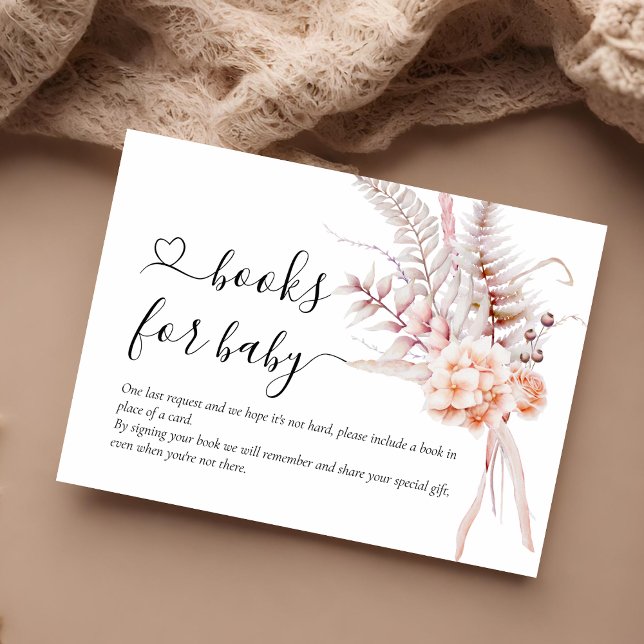 Bokar för Baby | Beige Vår Blommigt Baby Shower Tilläggskort (Skapare uppladdad)