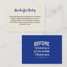 Bokar för Baby Bible Verse Baby Shower Blue Tilläggskort
