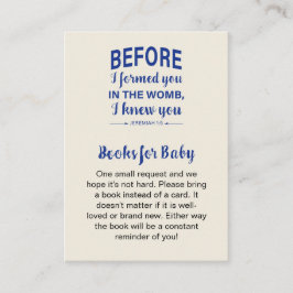Bokar för Baby Bible Verse Baby Shower Blue Tilläggskort