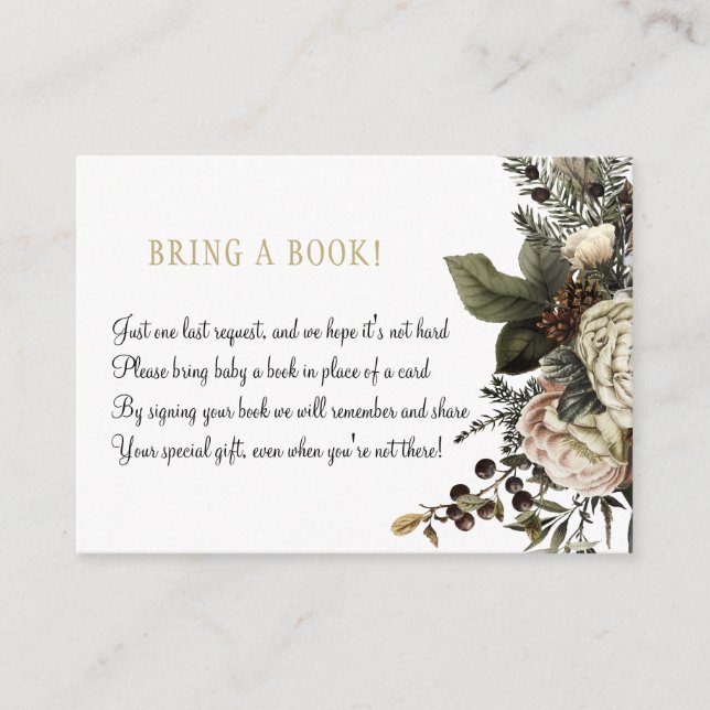 Bokar för baby blommigt ger ett bok-kort tilläggskort (Framsida)