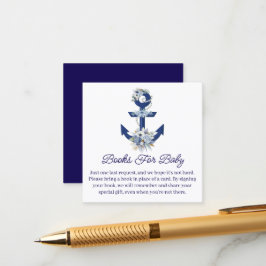 bokar för baby, blommigt nautisk babydusch tilläggskort