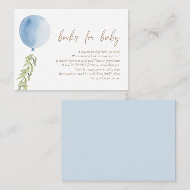 Bokar för Baby blue ballong Eucalyptus Foliage Tilläggskort (Fram/baksida)