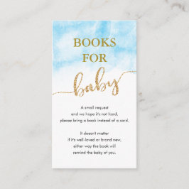 Bokar för Baby blue vattenfärgen Guld Glitter Tilläggskort