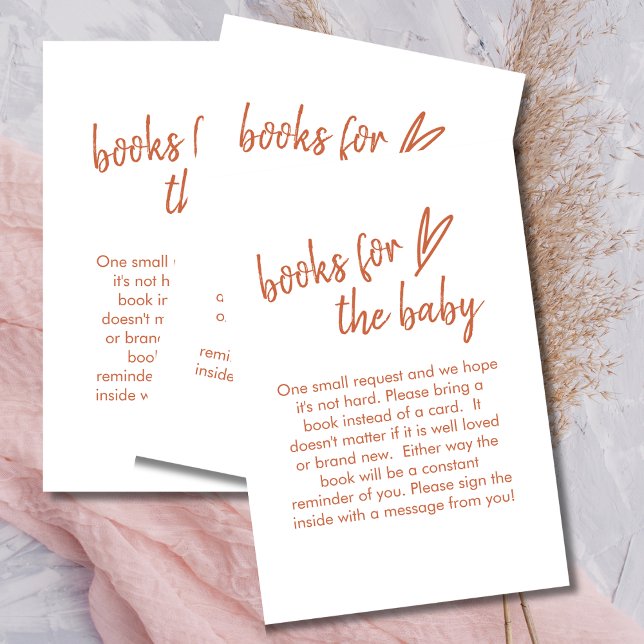 Bokar för Baby Boho-minimalistisk hjärteterrakotta Tilläggskort (Skapare uppladdad)