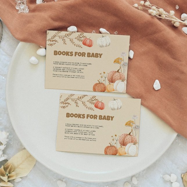Bokar för Baby Boho Pumpkin Baby Shower Anteckningskort (Skapare uppladdad)