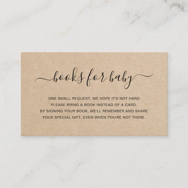 Bokar för Baby Brown Neutral Baby Shower Tilläggskort (Framsida)