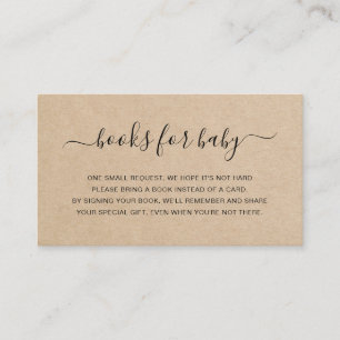 Bokar för Baby Brown Neutral Baby Shower Tilläggskort
