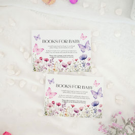 Bokar för Baby Card Butterfly Blommigt Anteckningskort