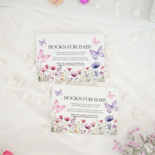 Bokar för Baby Card Butterfly Blommigt Anteckningskort
