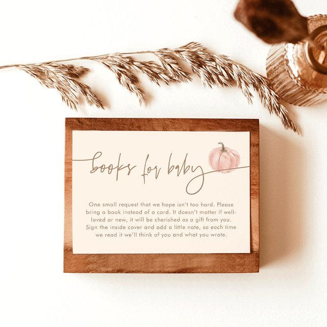 Bokar för Baby Card, Rosa Pumpkin Baby Shower Inbjudningar (Skapare uppladdad)