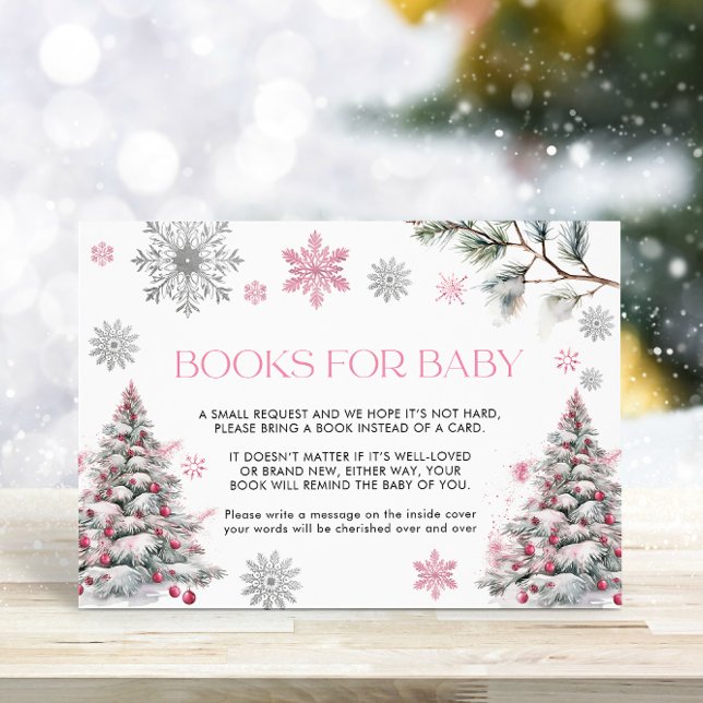 Bokar för Baby Card Rosa Winter Wonderland Tilläggskort (Skapare uppladdad)
