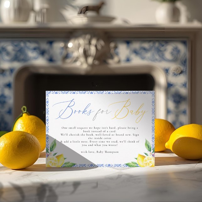 Bokar för Baby Ciao Bambino Lemon Baby Shower Tilläggskort (Skapare uppladdad)