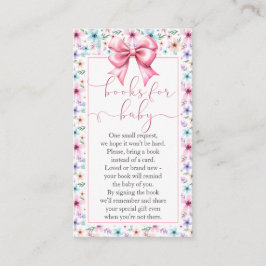 Bokar för Baby Coquette Bow Blommigt Request Card Tilläggskort