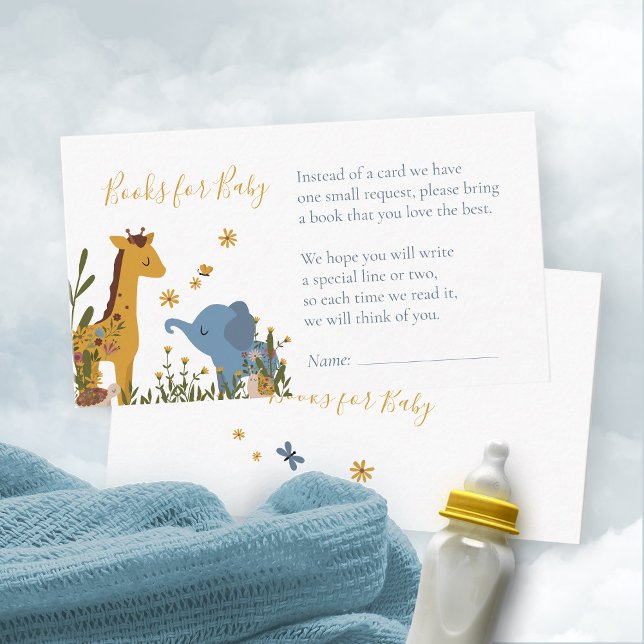 Bokar för Baby Cute Baby djur Baby Shower Tilläggskort (Books for Baby Cute Baby Animals Baby Shower Enclosure Card ©Susanne Sachers - Sunny Mind Design 🌞)