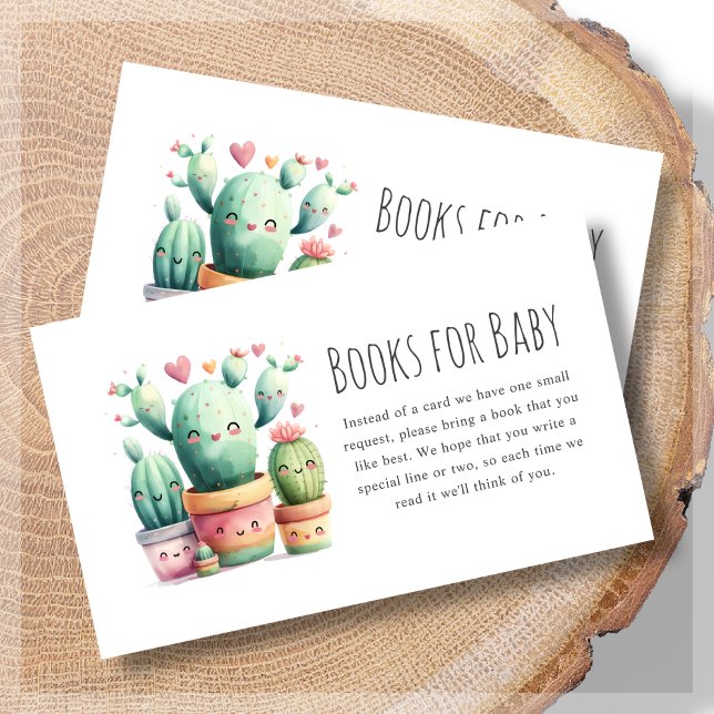 Bokar för Baby | Cute Cactus Baby Shower Tilläggskort (Skapare uppladdad)