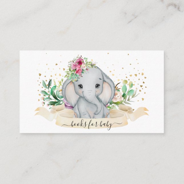 Bokar för Baby Cute Elephant Card Tilläggskort (Baksida)