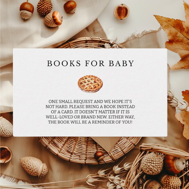 Bokar för Baby Cutie Paj Fall Baby Shower Tilläggskort (Books for baby Cutie Pie Fall Themed Baby Shower)
