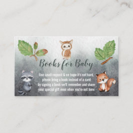 Bokar för baby/Diaper Raffle Woodland Animals Visitkort