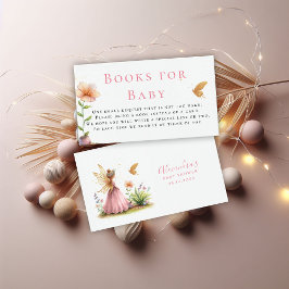 Bokar för Baby Fairy Princess Rosa Girl Shower Tilläggskort