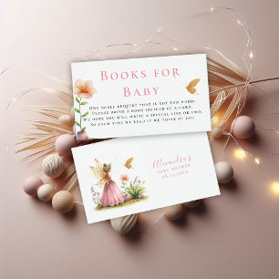 Bokar för Baby Fairy Princess Rosa Girl Shower Tilläggskort