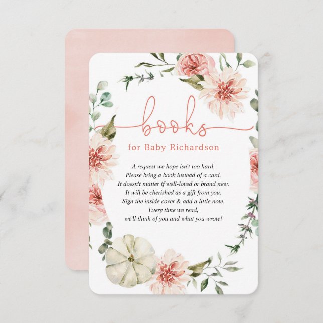 Bokar för Baby fall pumpa grå babydusch E Tilläggskort (Fram/baksida)