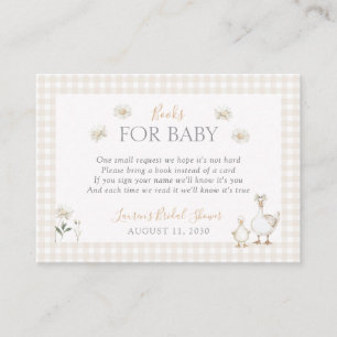 Bokar för Baby Fånig Goose Whimsical Beige Shower Tilläggskort
