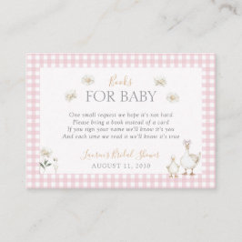 Bokar för Baby Fånig Goose Whimsical Rosa Shower Tilläggskort