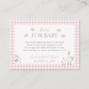 Bokar för Baby Fånig Goose Whimsical Rosa Shower Tilläggskort
