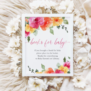 Bokar för baby färgstarka babydusch för blommigt m poster