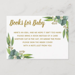Bokar för Baby Greenergiy Guld Baby Shower Insert Tilläggskort