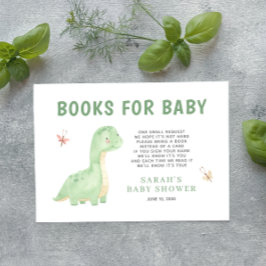 Bokar för Baby Grönt Watercolor Dinosaur Shower Tilläggskort