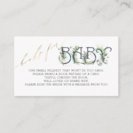 Bokar för Baby Guld Greenery Baby Shower Tilläggskort