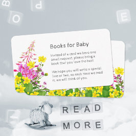 Bokar för Baby Gult Rosa Wildblomma Baby Shower Tilläggskort