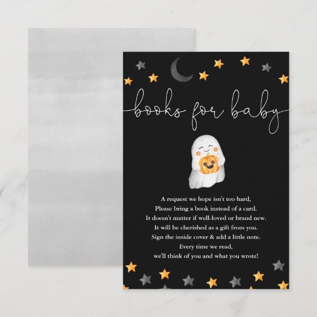 Bokar för Baby Halloween-spökbabydusch Tilläggskort (Fram/baksida)