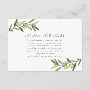 Bokar för Baby i en liten Olive Baby Shower Tilläggskort