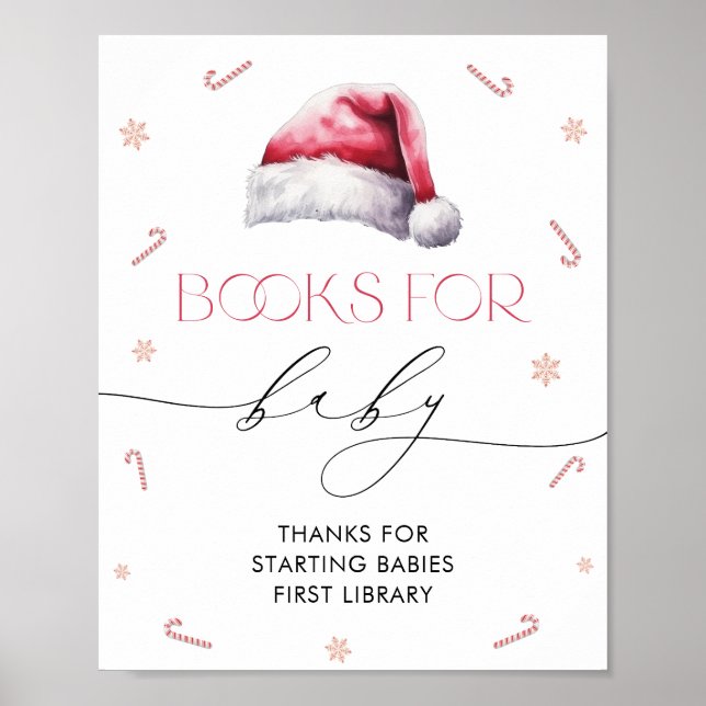 Bokar för Baby i jultomten Baby Baby Shower Poster (Framsidan)