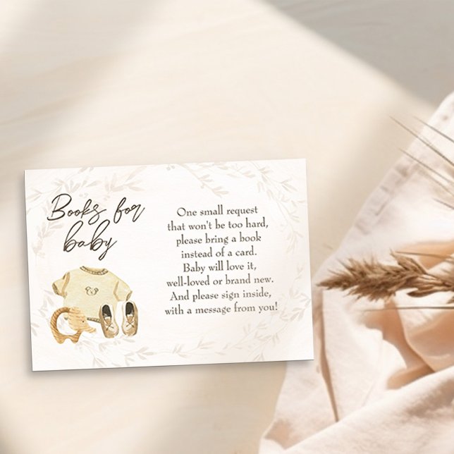 Bokar för Baby Kön Neutral Sweet Barnkläders Tilläggskort (Book Request Card - from my Baby Clothes Baby Shower Collection)