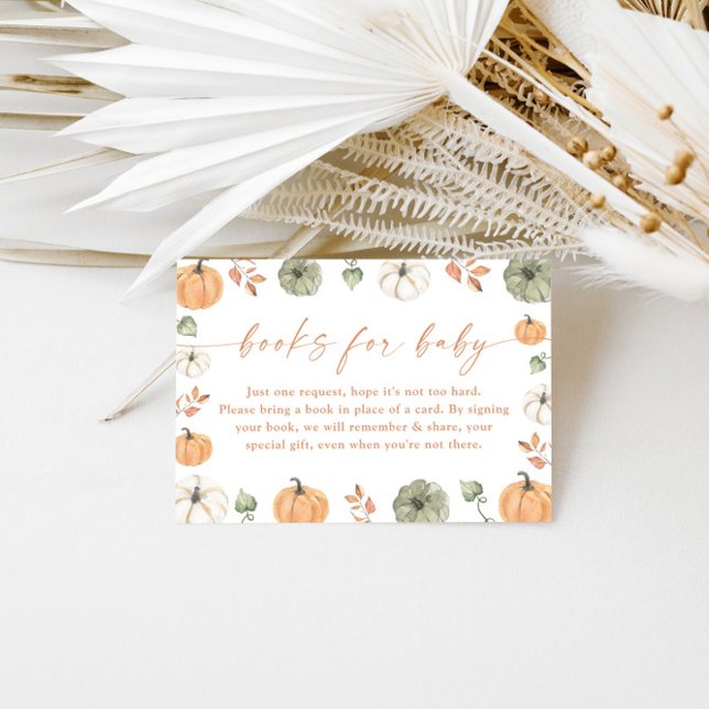 Bokar för Baby-kort | Fall Pumpkin Baby Shower Tilläggskort (Skapare uppladdad)