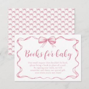 Bokar för Baby-kort för Rosa Bow Baby Shower Inbjudningar