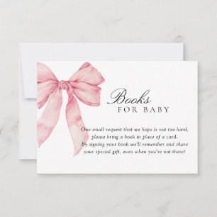 Bokar för Baby-kort, Rosa Bow Girl Baby Shower Inbjudningar