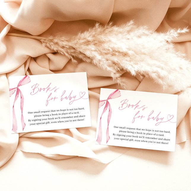 Bokar för Baby-kort, Rosa Bow Girl Baby Shower Inbjudningar (Skapare uppladdad)