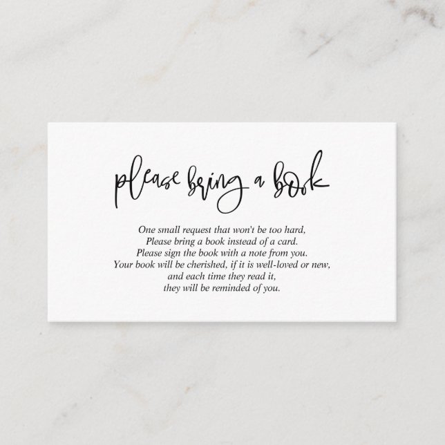 Bokar för baby, Kreativ Black Script Tilläggskort (Framsida)