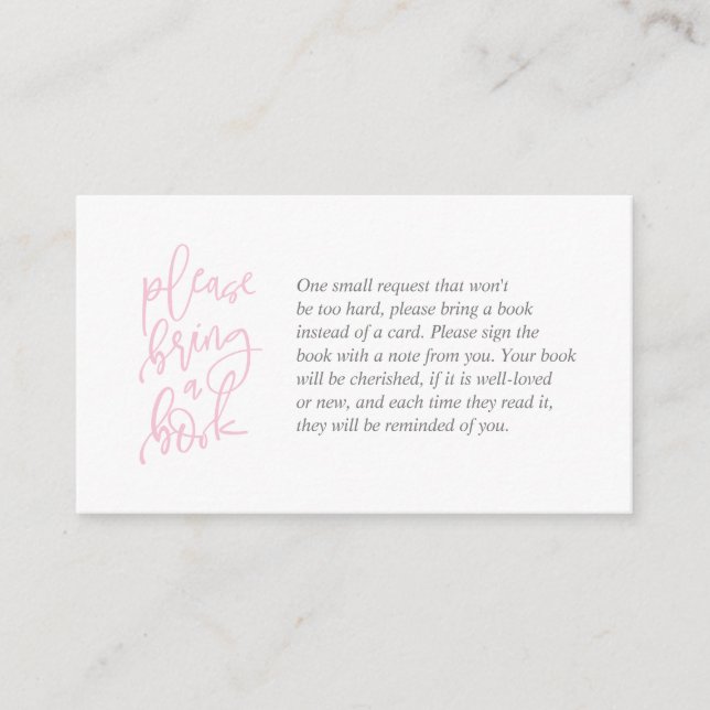 Bokar för baby, Kreativets rosa och grått-skript Tilläggskort (Framsida)