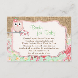 Bokar för baby, lägg till ett bok-anslag, uggla tilläggskort
