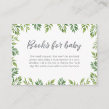 Bokar för baby leafy Baby Shower-infogningskort