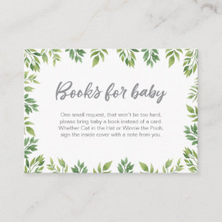Bokar för baby leafy Baby Shower-infogningskort Tilläggskort
