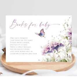 Bokar för Baby lila lilac butterfly baby-dusch Tilläggskort