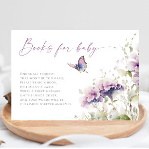 Bokar för Baby lila lilac butterfly baby-dusch Tilläggskort
